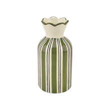 Vase collerette rayures - Kaki PM