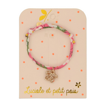 Bracelet enfant - Etoile or paillettes et liberty rose