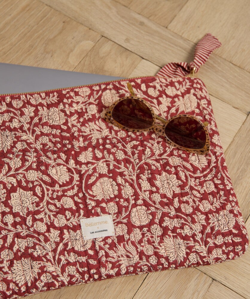 Pochette ordinateur 13' - Anjali cerise