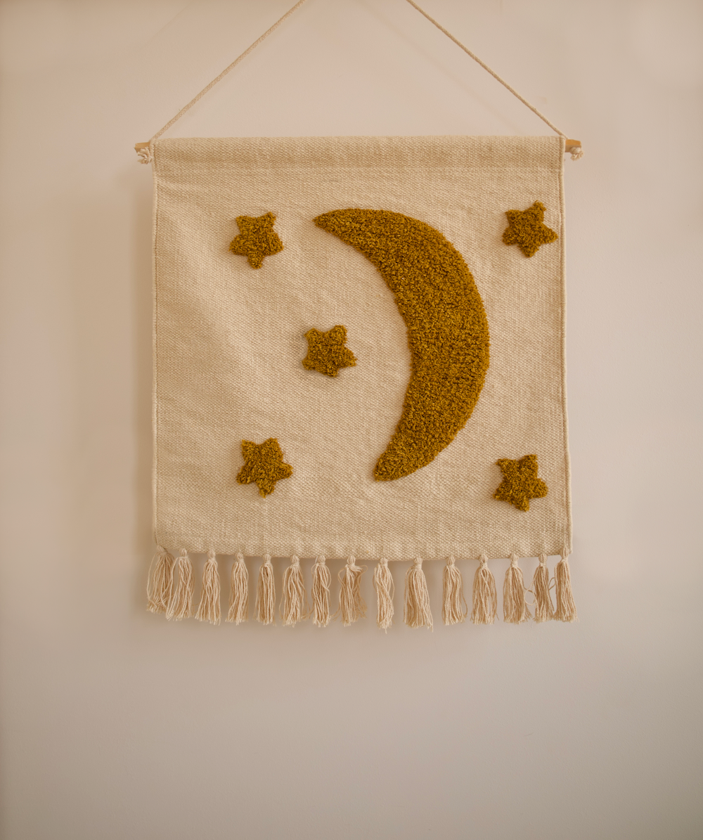 Décoration murale - lune + étoiles