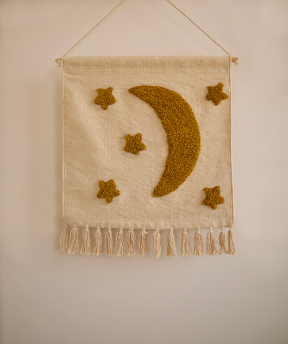 Décoration murale - lune + étoiles