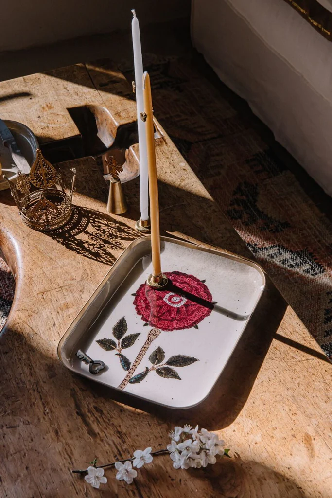 Bougeoir en laiton - Bougie fleuriste