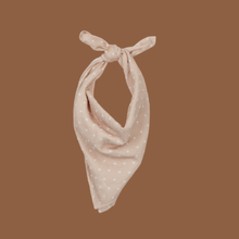 Lange / petit foulard gaze de coton - Petits coeurs beige