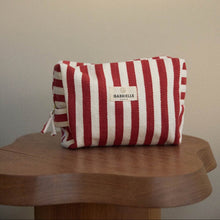 trousse de toilette - rayures rouges 