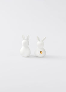 Duo de mini lapins - Blanc Coeur