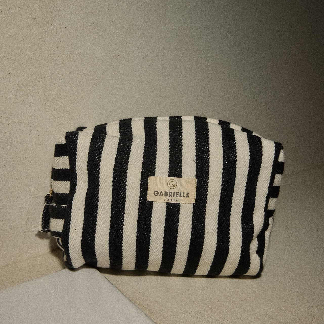 trousse de toilette - rayures noires