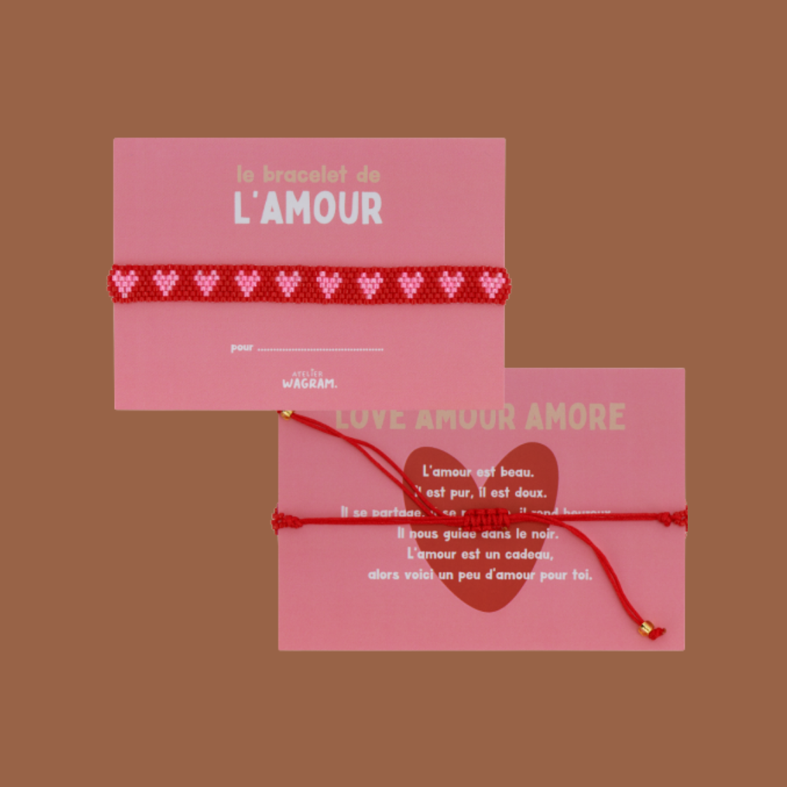 Bracelet de l'amour - Rouge et rose