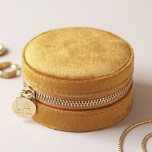 Boite à bijoux en velours - Moutarde