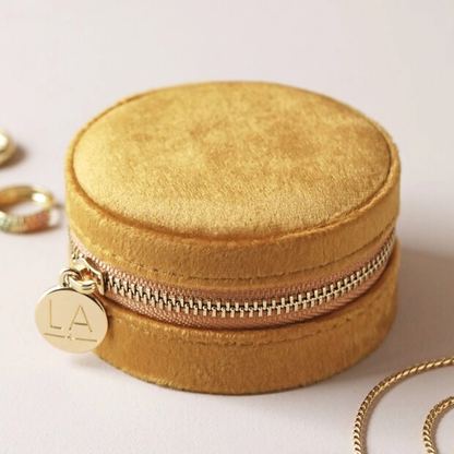 Boite à bijoux en velours - Moutarde