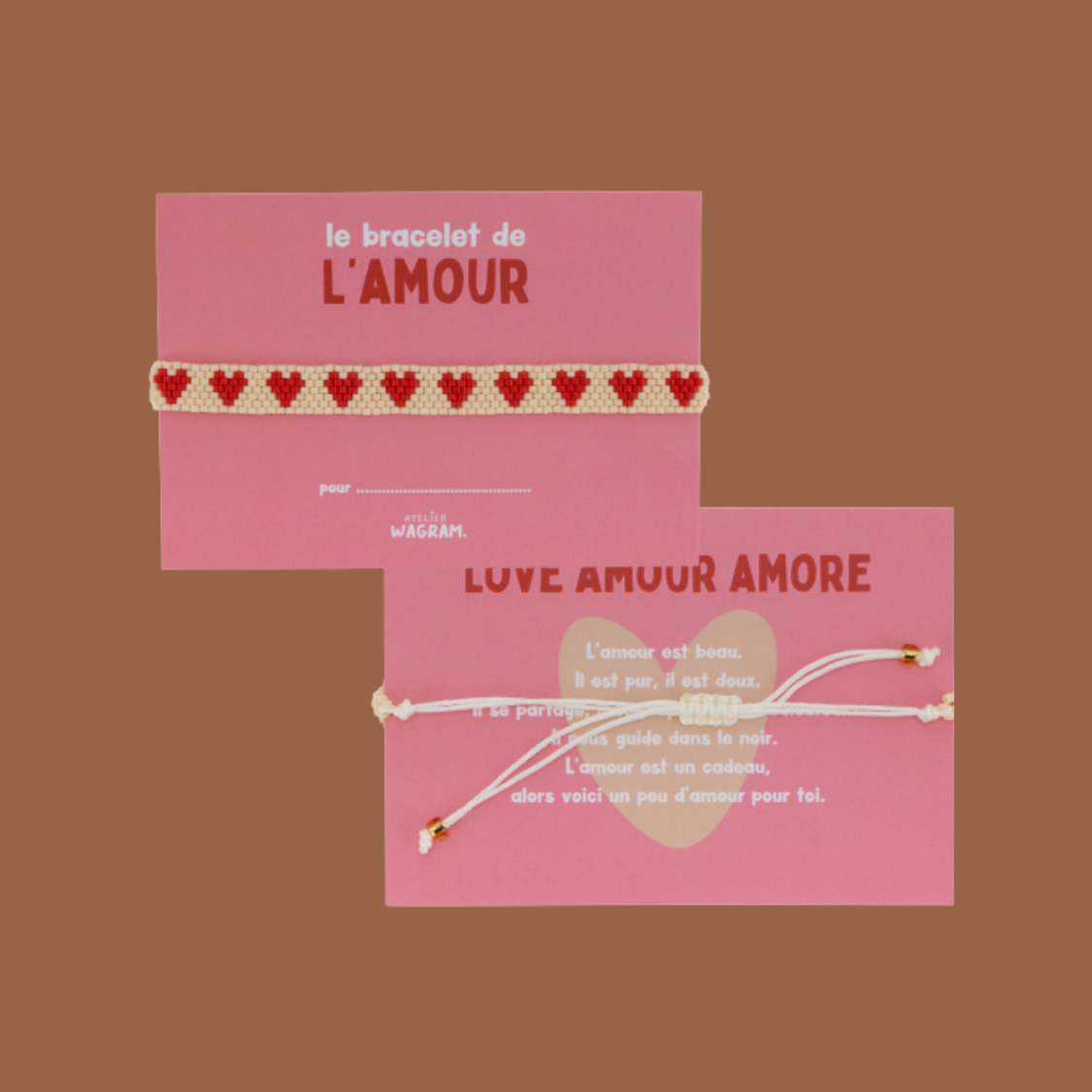 Bracelet de l'amour - Blanc et rouge