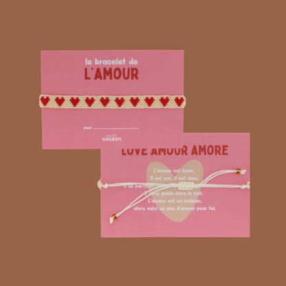Bracelet de l'amour - Blanc et rouge