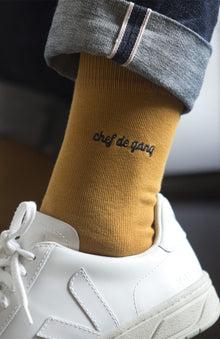 Chaussettes homme ocre - Chef de gang