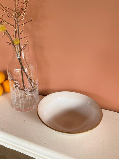 Saladier en grès - Ivory gold
