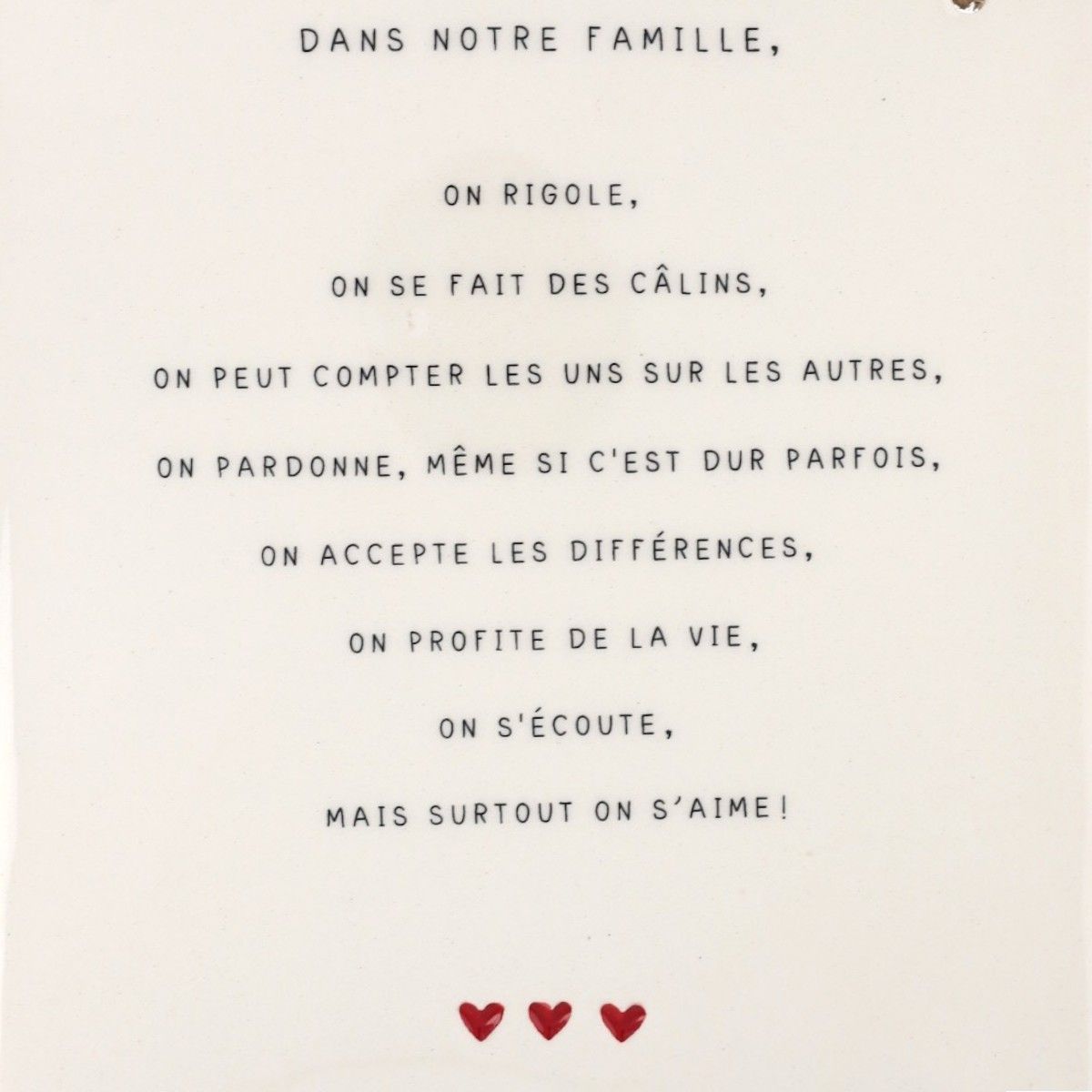 Plaque famille