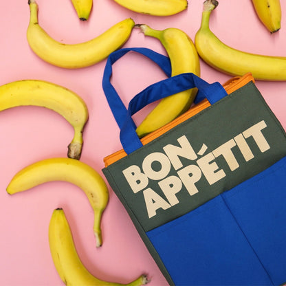 Sac isotherme "Bon Appétit" - Bleu & Kaki