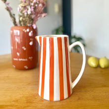 Pichet rayé orange et blanc - GM