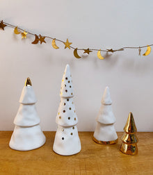 Set de 4 Sapins de Noël - porcelaine