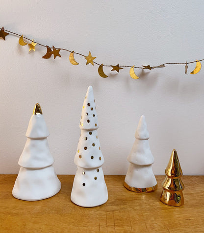 Set de 4 Sapins de Noël - porcelaine