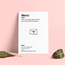 Pin's Merci - Enveloppe coeur