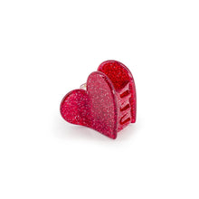 Pince - Mini coeur pailleté rouge