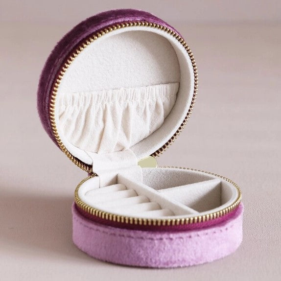 Boite à bijoux en velours - Mauve