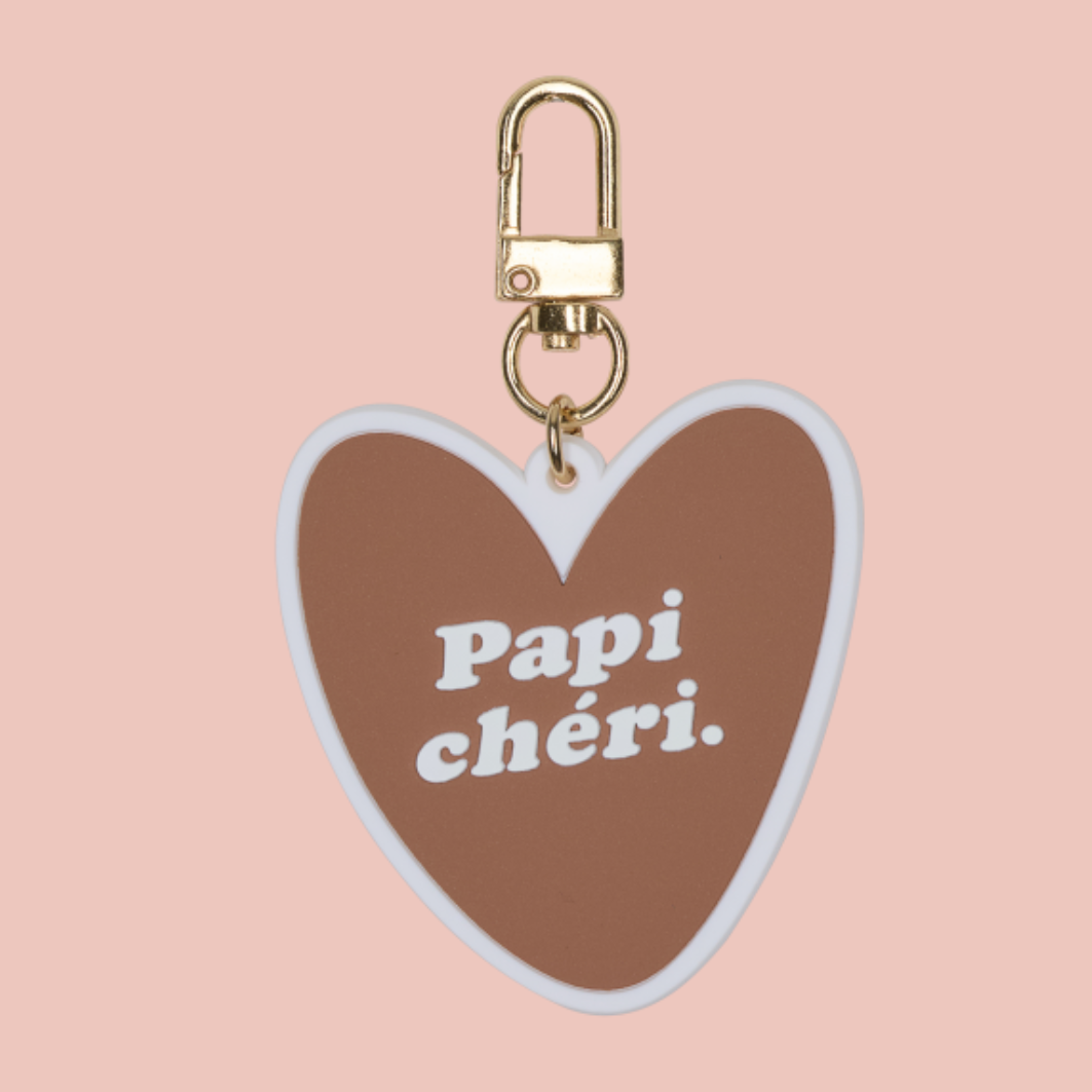 Porte-clés marron - Papi chéri