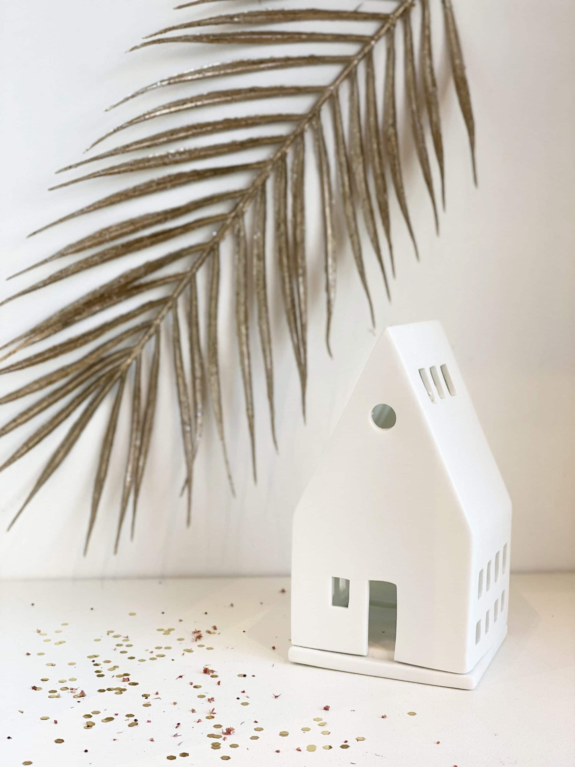 Photophore maison pointue - Porcelaine