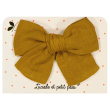 Barrette - Grand noeud papillon moutarde