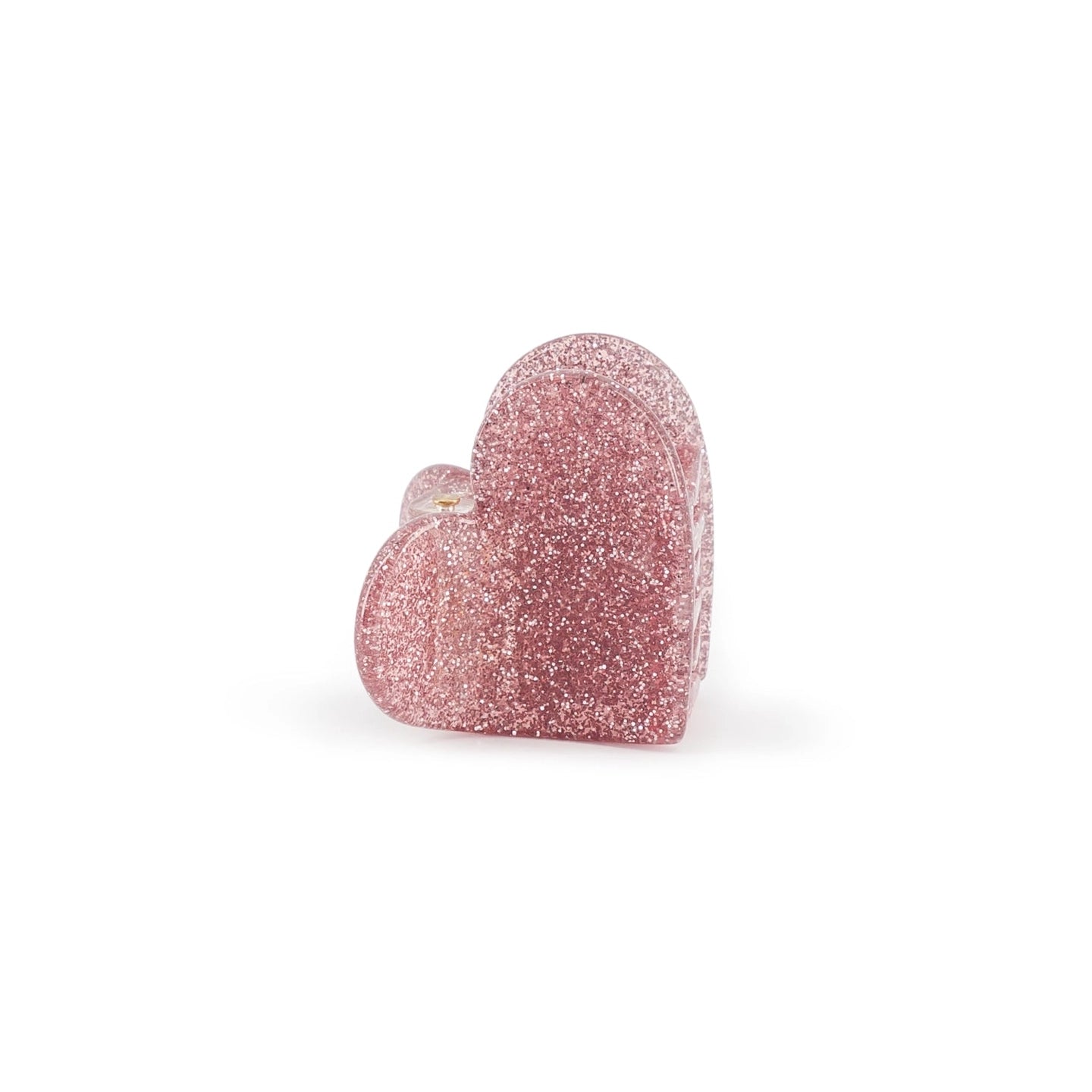 Pince - Mini coeur pailleté rose