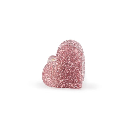 Pince - Mini coeur pailleté rose
