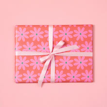 Papier cadeau - Fleurs orangées