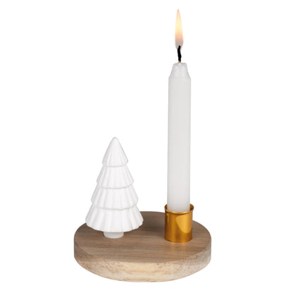Bougeoir en bois - sapin de Noël