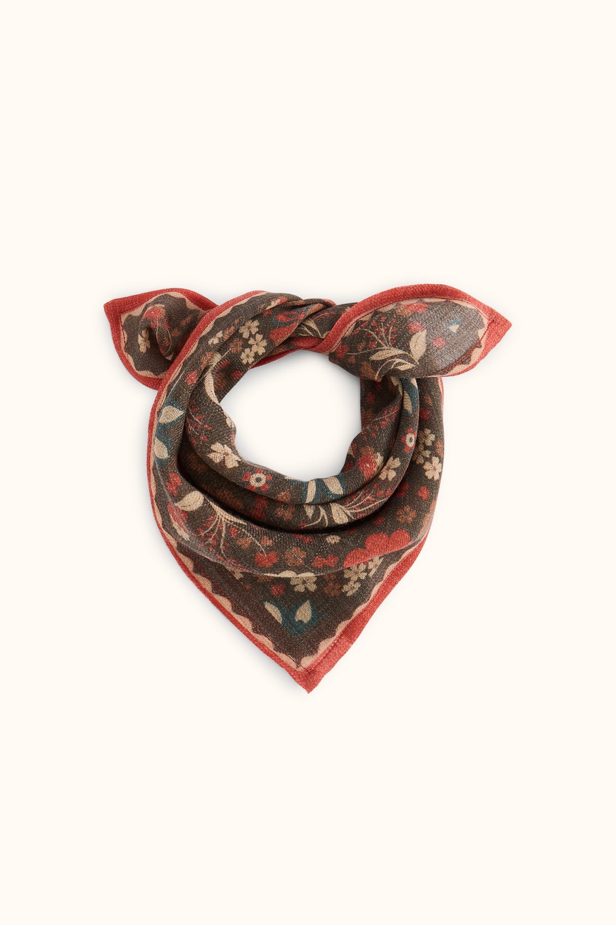 Petit foulard en laine Farzana - Bolero Fougère
