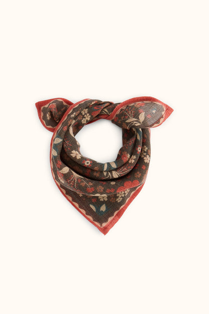 Petit foulard en laine Farzana - Bolero Fougère