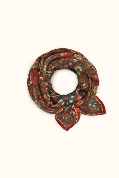 Grand foulard en laine Fiza - Bolero Fougère