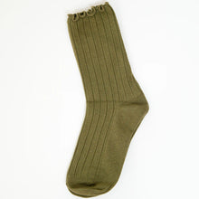 Chaussettes - torsadées olive