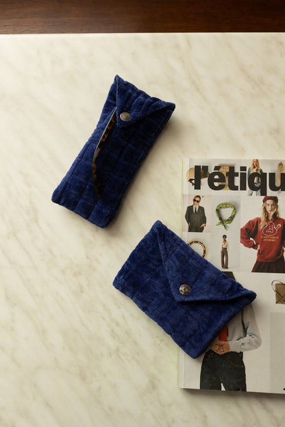 Enveloppe Ravi - Velours lisse Indigo