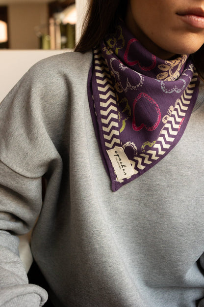 Petit foulard Manika - Ardoise Taffeta