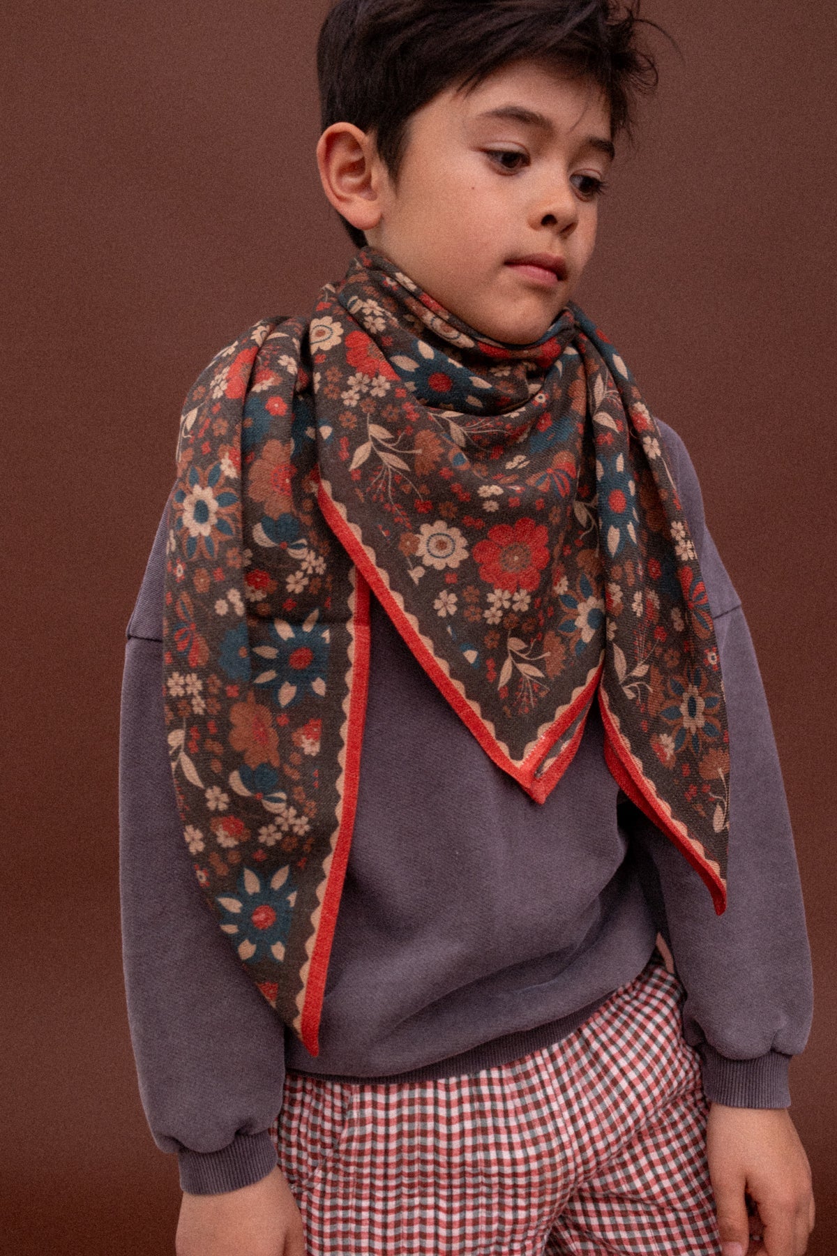 Grand foulard en laine Fiza - Bolero Fougère
