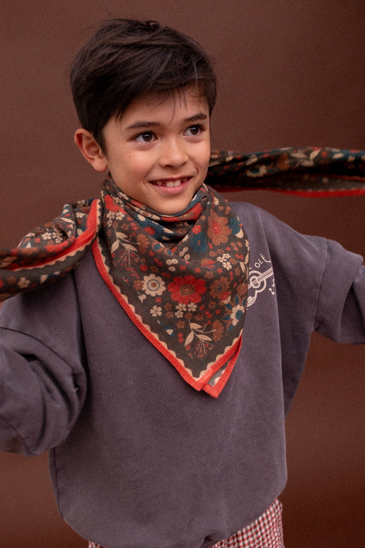 Grand foulard en laine Fiza - Bolero Fougère