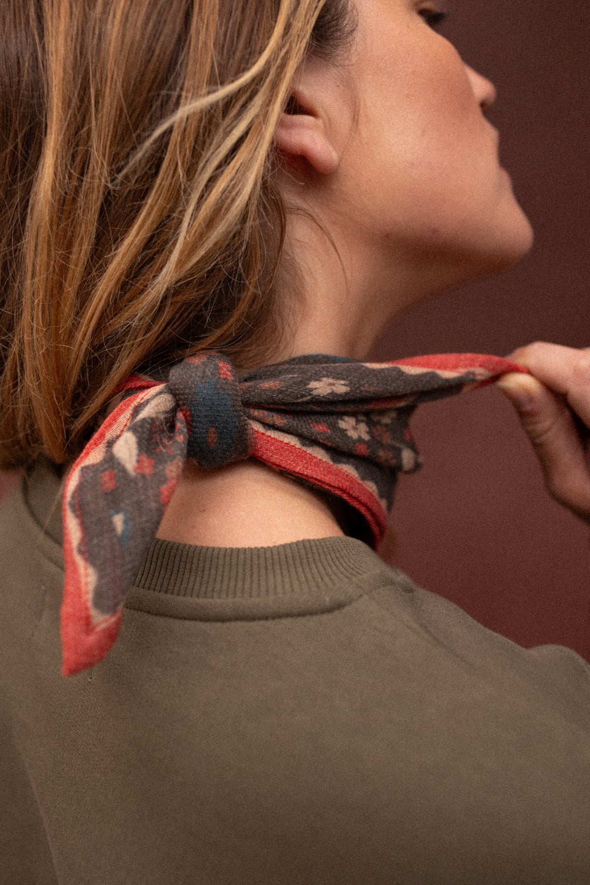 Petit foulard en laine Farzana - Bolero Fougère