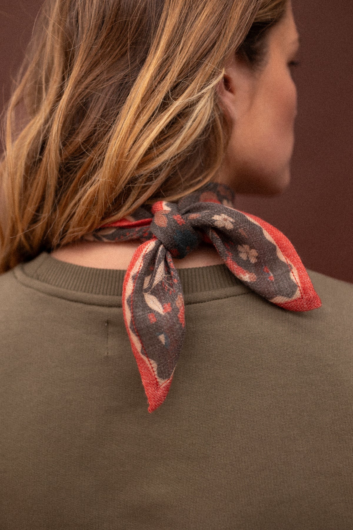 Petit foulard en laine Farzana - Bolero Fougère