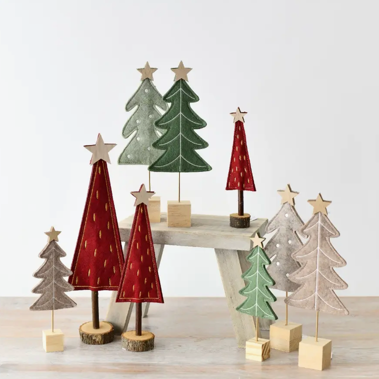 Grand sapin en feutrine - Gris