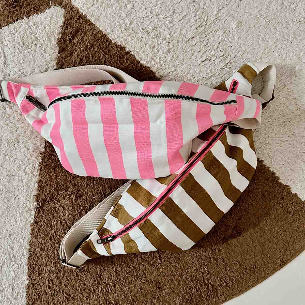 Sac banane - Rayures Caramel