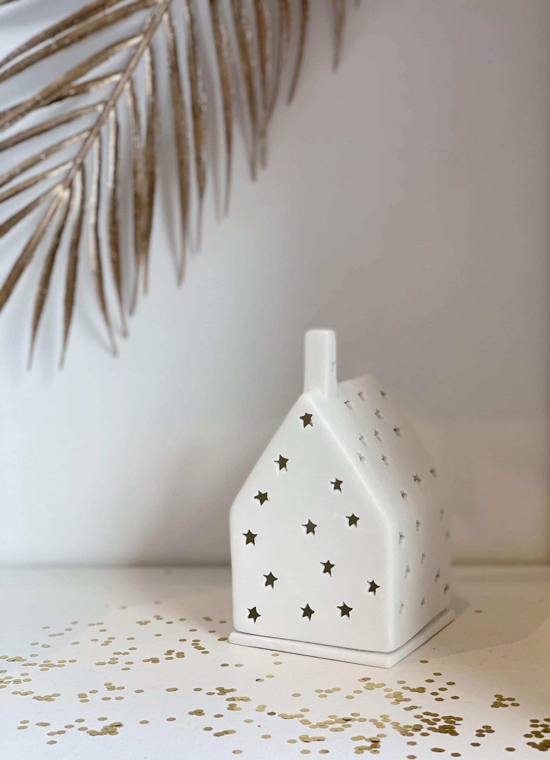 Photophore maison multi étoiles - Porcelaine
