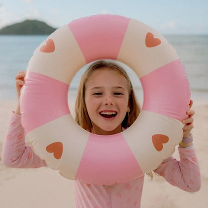 Bouée rose et blanche coeurs swim essentials
