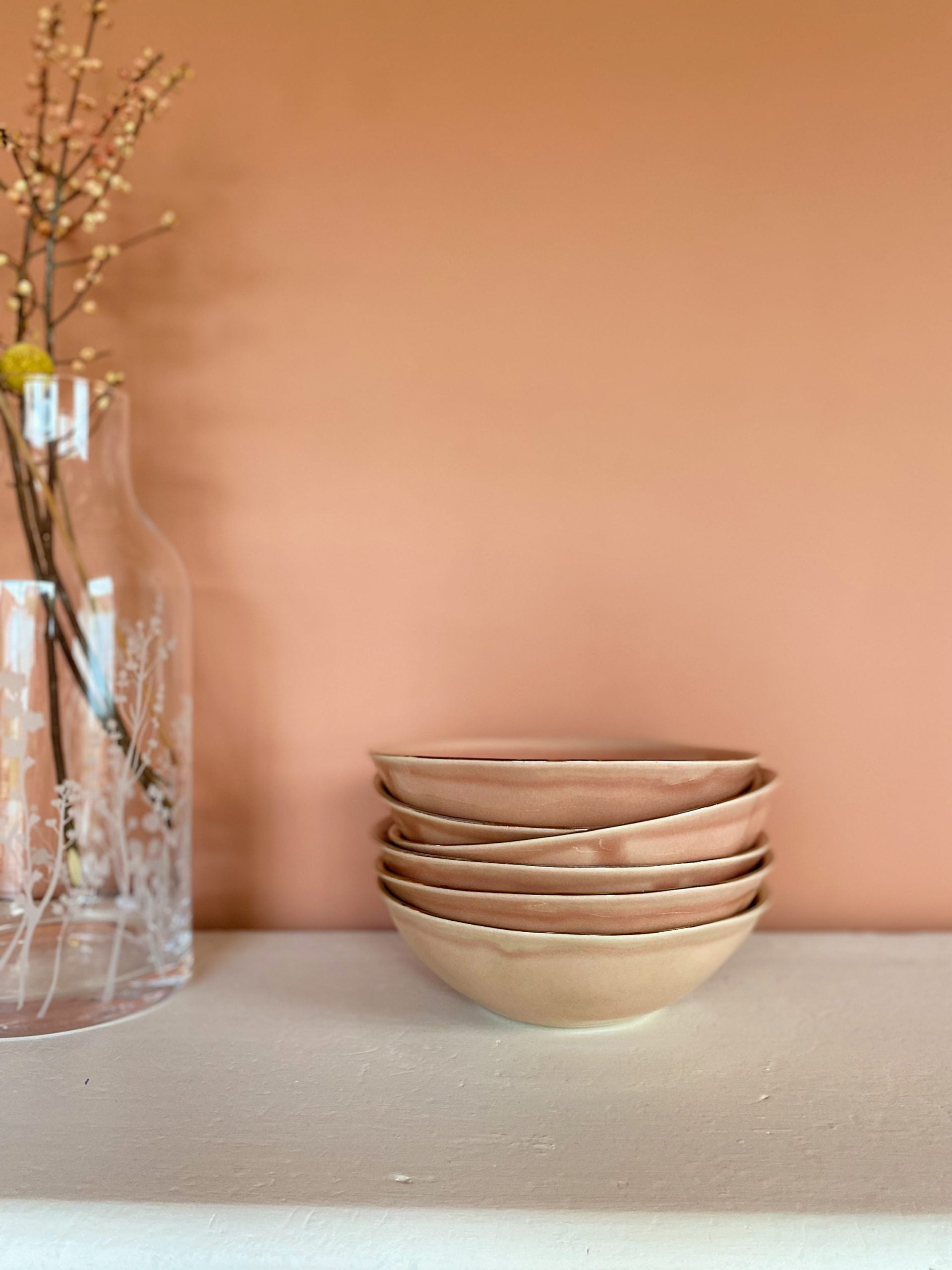 Bol en grès - Rose gold