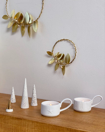 Petit bougeoir tasse - Sapins