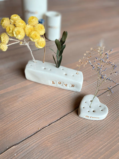 Pain de fleurs en porcelaine - Je t'aime