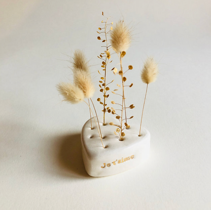 Pain de fleurs en porcelaine - Je t'aime